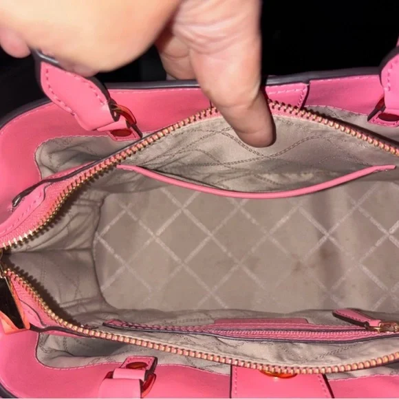 Michael Kors Vibrant Pink Shoulder Bag with Gold Accents - Picture 5 of 5
